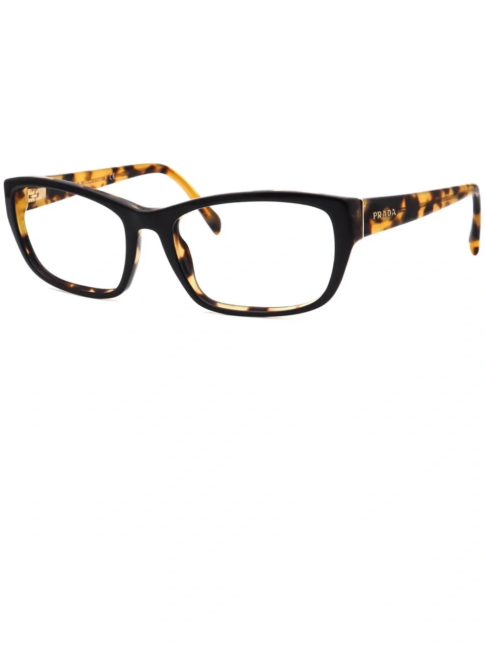 Prada Eyeglasses VPR 18O NAI-1O1 Black on Tokyo Havana Frame Italy 135- in case